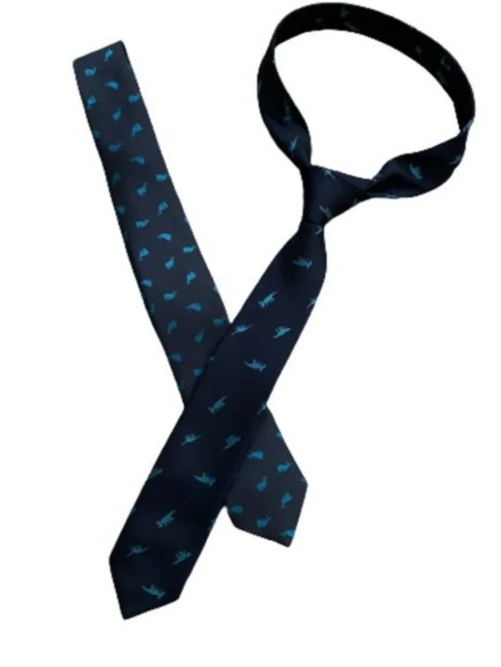 2 kids neckties whale & dinosaur